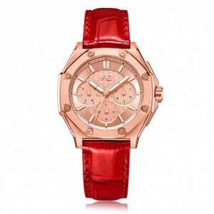 Alexandre Christie AC 9601 Rosegold Red Leather BFLRGLN